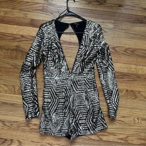 Gold & Black Sequin Romper